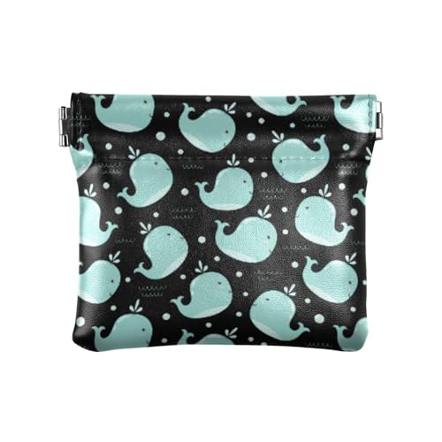 Amooorous Kleingeldbörse aus Leder mit süßem Blauwal-Motiv, tragbar, Schmuck-Organizer für Damen, Cartoon-süßer Blauwal, 1 size von Amooorous