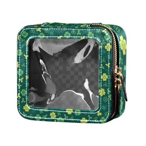 Amooorous Kosmetiktasche für Geldbörse, Kulturbeutel, Kulturbeutel, Kosmetiktasche, Grün, Grüne frische Blume, 1 size von Amooorous