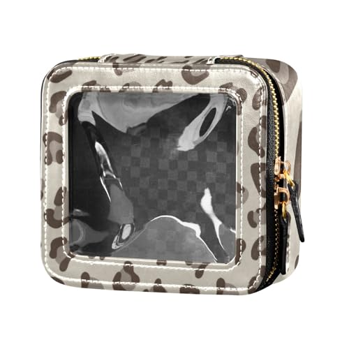 Amooorous Kosmetiktasche mit Leopardenmuster, transparent, für Damen, Braun, braunes leopardenmuster, 1 size von Amooorous