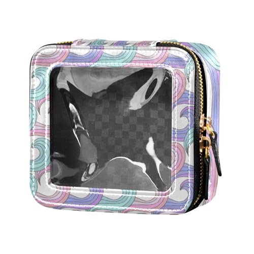 Amooorous Kosmetiktasche mit Reißverschluss, Motiv: bunte Wellen, transparent, Kosmetiktasche für Geldbörse zum Fliegen, bunte Wellen, 1 size von Amooorous