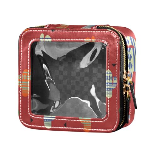 Amooorous Kosmetiktasche mit mexikanischem Kakteen-Motiv, transparent, mit Reißverschluss, Nagellack-Organizer-Tasche für Reisen, Mexikanische Kakteen, 1 size von Amooorous