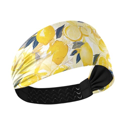 Amooorous Kühlendes breites Stirnband, elastische Stirnbänder für Damen, für Workout, Fitnessstudio, Wandern, Diademen, Gelb von Amooorous