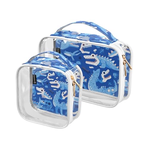 Amooorous Kulturbeutel für Herren, Cartoon-Design, niedliches blaues Krokodil, transparent, dekorativ, TSA-genehmigt, wasserabweisend, Kosmetik-Reisetaschen für Damen, Rasierset, Para Maquillaje, Amooorous Kulturbeutel für Herren, Cartoon-Design, niedliches blaues Krokodil, transparent, dekorativ, TSA-genehmigt, wasserabweisend, Kosmetik-Reisetaschen für Damen, Rasierset, Para Maquillaje, von Amooorous