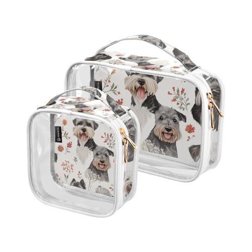 Amooorous Kulturbeutel mit Schnauzerhund, transparent, transparent, TSA-geprüft, transparent, Kosmetik-Reisetaschen für Damen, Flughafen, Fluggesellschaften, Bolsa de Almacenamiento, Grauer Amooorous Kulturbeutel mit Schnauzerhund, transparent, transparent, TSA-geprüft, transparent, Kosmetik-Reisetaschen für Damen, Flughafen, Fluggesellschaften, Bolsa de Almacenamiento, Grauer von Amooorous