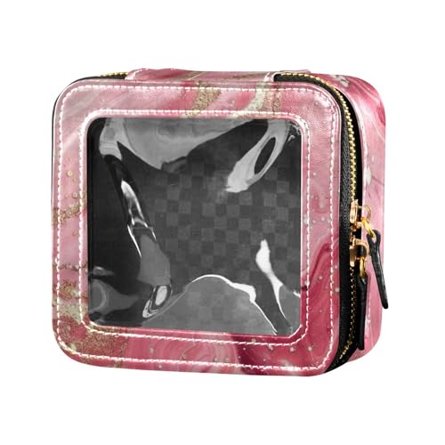 Amooorous Luxuriöse Marmor-Textur in pfirsichgoldener Farbe, niedliche Make-up-Tasche, transparente Reisetaschen für Toilettenartikel, Mini-Make-up-Behälter für Damen, Luxuriöse Marmor-Textur in von Amooorous