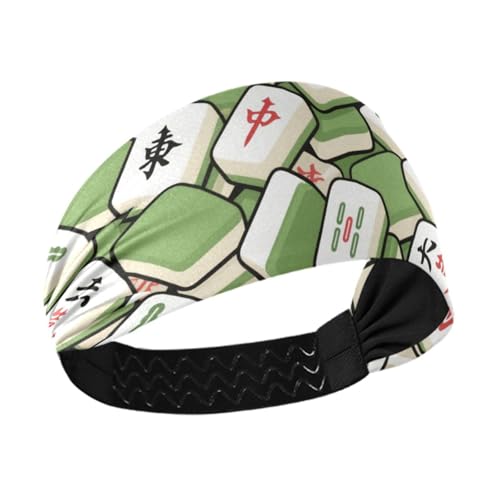 Amooorous Mahjong chinesisches grünes Sport-Stirnband für Damen, elastische Schweißbänder für Volleyball, Volleyball, Workout, Cinta Para el Cabello Amooorous Mahjong chinesisches grünes Sport-Stirnband für Damen, elastische Schweißbänder für Volleyball, Volleyball, Workout, Cinta Para el Cabello von Amooorous