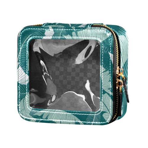 Amooorous Make-up-Tasche, Kulturbeutel, Kulturbeutel, Kosmetiktasche, Organizer für Reisen, Grün Tropisches Blatt, 1 size von Amooorous
