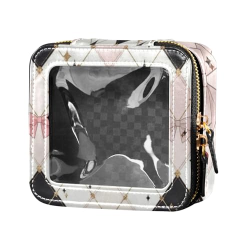 Amooorous Make-up-Tasche, Kulturbeutel, Nagellack-Organizer, für Reisen, Schwarz und Rot, Schwarz und Rot kariert, 1 size von Amooorous