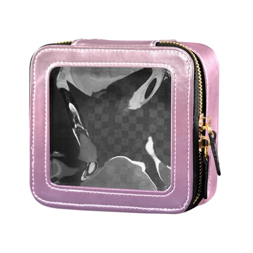 Amooorous Make-up-Tasche, Leder, Kulturbeutel, Kosmetiktasche, Organizer für Reisen, Lila-Pfirsich-Farbverlauf, 1 size von Amooorous