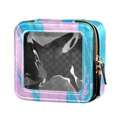 Amooorous Make-up-Tasche, Reisetasche, Kulturbeutel, Leder, Organizer für Reisen, Puderblau, 1 size von Amooorous