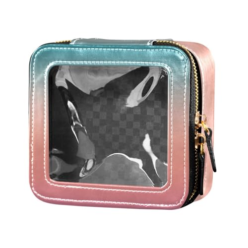 Amooorous Make-up-Tasche mit Regenbogen-Farbverlauf, transparent, Reisetaschen für Toilettenartikel, Leder, Organizer-Taschen für Reisen, Regenbogenverlauf, 1 size von Amooorous