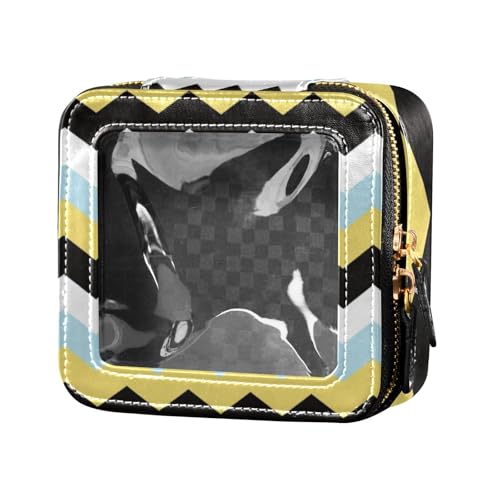 Amooorous Make-up-Tasche mit bunten Streifen, transparent, Reisetaschen für Toilettenartikel, Leder-Organizer-Taschen zum Fliegen, Bunte Streifen, 1 size von Amooorous