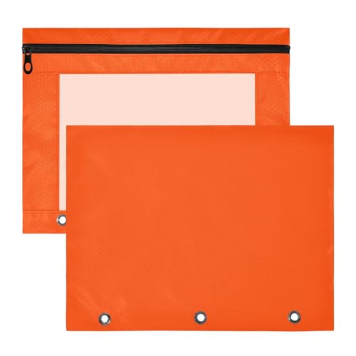 Amooorous Mehrzweck-Bleistifttasche, 3-Ring-Tasche für 3 Ringe, 2 Stück, Lehrer, Klassenzimmer, Orange, Rot, einfarbig, einfarbig Amooorous Mehrzweck-Bleistifttasche, 3-Ring-Tasche für 3 Ringe, 2 Stück, Lehrer, Klassenzimmer, Orange, Rot, einfarbig, einfarbig von Amooorous