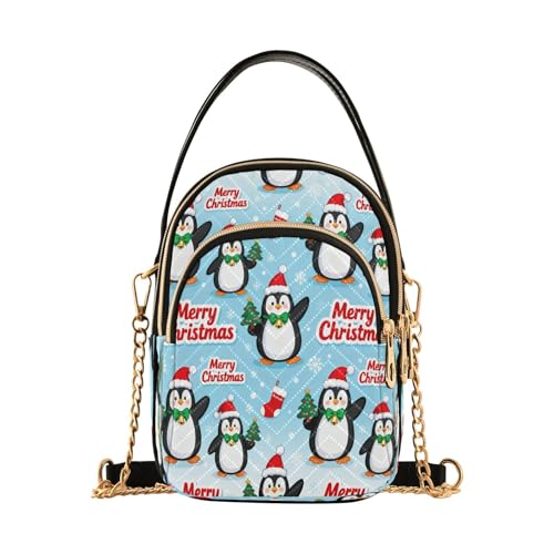 Amooorous Merry Christmas Cute Penguin trendy quilted crossbody with multi pockets handbag for fall von Amooorous