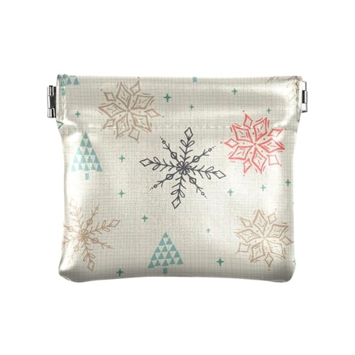 Amooorous Merry Christmas Damen-Geldbörse aus Leder, praktische Mini-Make-up-Tasche für Frauen, Frohe Weihnachten, 1 size von Amooorous