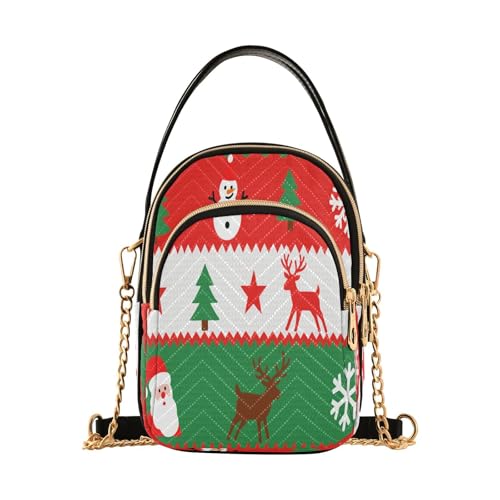 Amooorous Merry Christmas Green Tree Schneemann Elch trendige Umhängetasche mit mehreren Taschen, Damen-Handtaschen für Erwachsene Amooorous Merry Christmas Green Tree Schneemann Elch trendige Umhängetasche mit mehreren Taschen, Damen-Handtaschen für Erwachsene von Amooorous