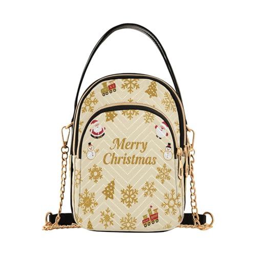 Amooorous Merry Christmas Nordic Style Snowflake Santa Gold and Red trendy sling crossbody bags for women with multi pockets handbags for fall von Amooorous