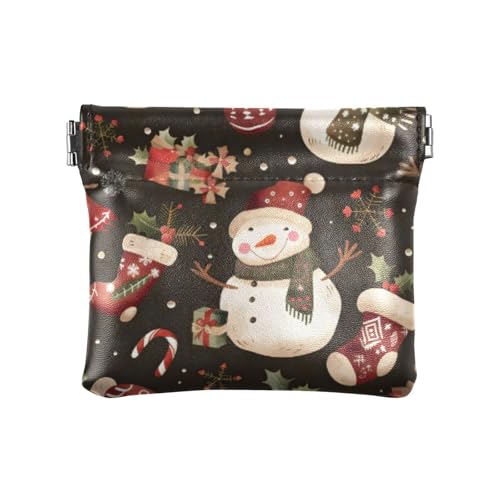 Amooorous Merry Christmas Schneemänner Schwarz Damen Leder Münzbörse Bequem Münzhalter für Frauen, Frohe Weihnachten Schneemänner schwarz, 1 size Amooorous Merry Christmas Schneemänner Schwarz Damen Leder Münzbörse Bequem Münzhalter für Frauen, Frohe Weihnachten Schneemänner schwarz, 1 size von Amooorous