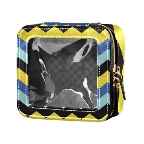 Amooorous Mini-Make-up-Tasche, Kulturbeutel, Nagellack-Organizer-Tasche für Fliegen, bunte Streifen, transparent, Bunte Streifen, 1 size von Amooorous