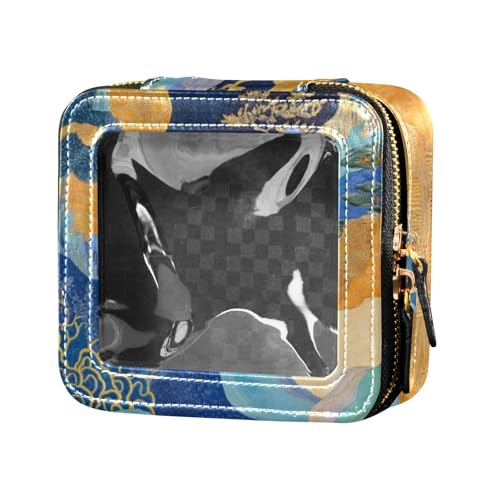 Amooorous Mini-Make-up-Tasche mit buntem Querformat, Reise-Kulturbeutel, Kosmetiktasche mit Reißverschluss für Damen, Bunte Landschaft, 1 size von Amooorous