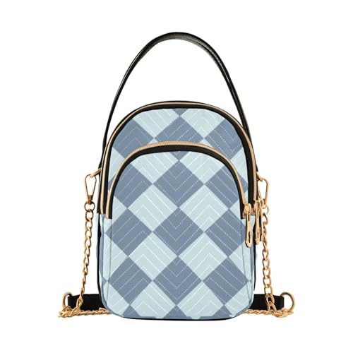 Amooorous Modische Gürteltasche für Damen, mit mehreren Taschen, kariert, Weiß und Blau, Weißes und blaues amerikanisches Karomuster, 1 size Amooorous Modische Gürteltasche für Damen, mit mehreren Taschen, kariert, Weiß und Blau, Weißes und blaues amerikanisches Karomuster, 1 size von Amooorous