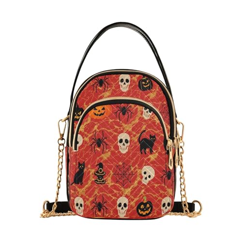 Amooorous Modische Halloween-Umhängetasche mit mehreren Taschen, für Reisen, Rot von Amooorous