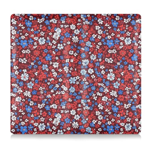 Amooorous Multi-small Flowers and Butterflies Red and Blue Premium Leather Auto Registration Insurance & ID Card Holder Document Wallet for Documents Cards, License von Amooorous