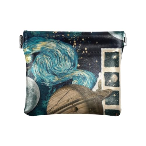 Amooorous Neo-Realism UniverseDamen Leder Münzbörse Portemonnaie Fancy Mini Kleingeldbörse Münzfach für Mädchen Damen Handtasche, Neo-Realismus-Universum, 1 size von Amooorous