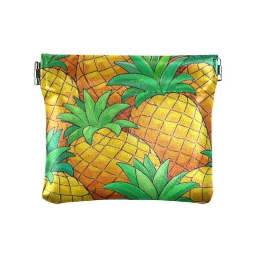 Amooorous Niedliche Cartoon-Geldbörse aus PU-Leder mit Früchten, Ananas, tragbar, Mini-Kartenhalter, Geldbörse für Männer und Frauen, Niedliche Cartoon-Frucht-Ananas, 1 size von Amooorous