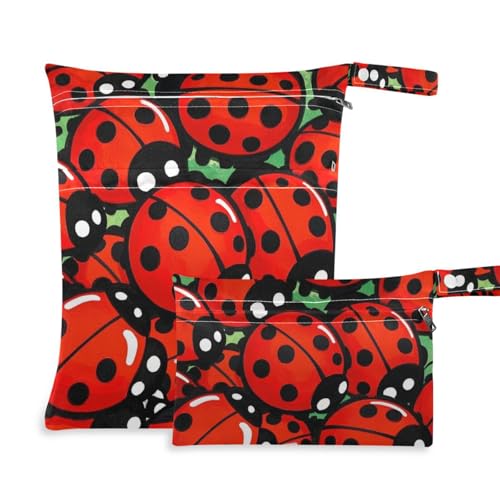 Amooorous Niedliche Cartoon-Insekten-unverwechselbare Tasche mit Reißverschluss für Wickeltasche, 2 Stück, Reiseutensilien für Babys mit Griffen für Kita, Pool Amooorous Niedliche Cartoon-Insekten-unverwechselbare Tasche mit Reißverschluss für Wickeltasche, 2 Stück, Reiseutensilien für Babys mit Griffen für Kita, Pool von Amooorous