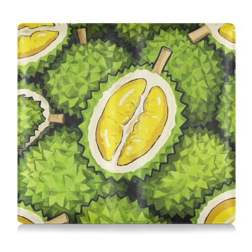 Amooorous Niedlicher Cartoon-Frucht-Durian-Leder-Toursuit für Kfz-Registrierungs- und Versicherungskartenhalter, Handschuhfach-Organizer für Karten, wichtige Dokumente, Führerschein, Fahrzeugpapiere von Amooorous