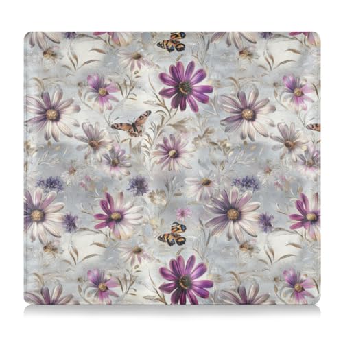 Amooorous Ölgemälde Feeling Lila Gänseblümchen Schmetterling PU-Leder Registrierungs- und Versicherungskartenhalter unverzichtbare Brieftasche für jedes Auto, LKW, Motorrad, Anhänger oder Boot, von Amooorous