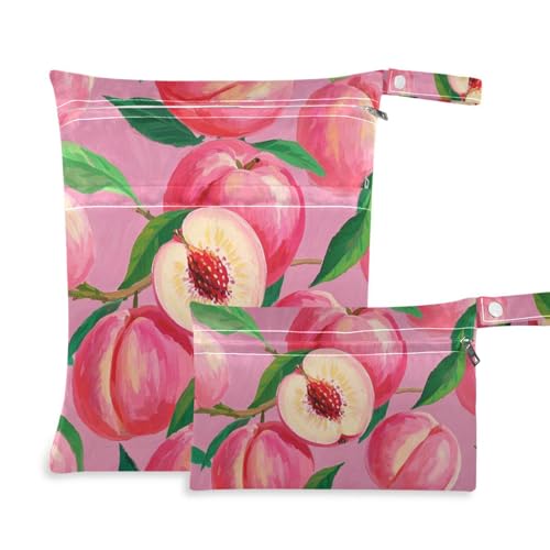 Amooorous Ölgemälde Feeling Pink Pfirsich Messproof Wet Bag Baby 2 Pack Reiseutensilien für Babys mit Griffen für Yoga, Strand von Amooorous
