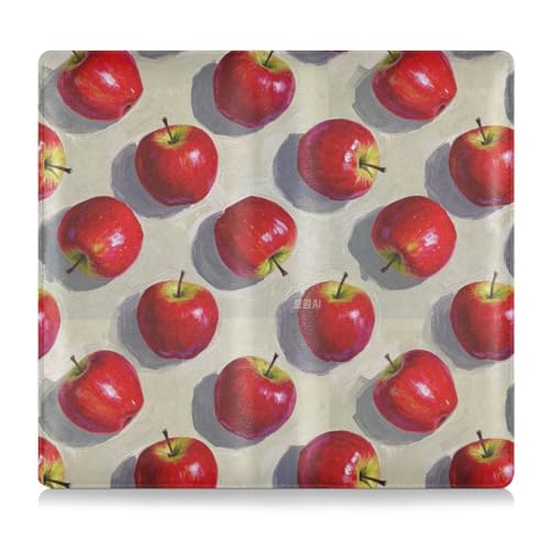 Amooorous Ölgemälde Feeling Red Personalisiertes Leder Auto Registrierung Versicherung & Ausweishalter Handschuhfach Organizer für Führerschein, Karten und wichtige Dokumente von Amooorous