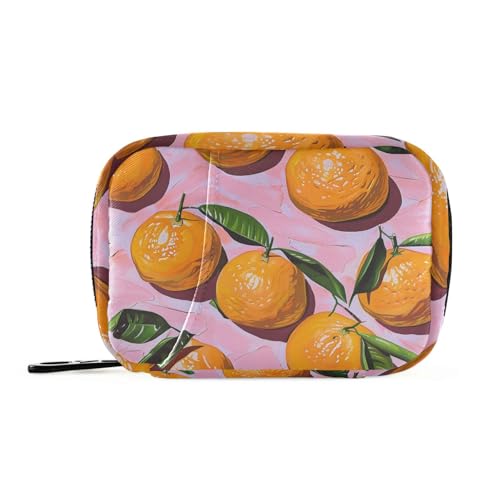 Amooorous Ölgemälde Feels Orange / Orange Medizintasche für Geldbörse mit abnehmbaren Fächern, aufsteckbarer täglicher Pillen-Organizer für die Geldbörse, Ölgemälde fühlt sich orange und orange an, 1 von Amooorous