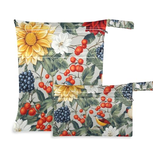 Amooorous Ölgemälde Sense Retro Blume Maulbeere Reißverschlusstasche für Baby 2er-Pack Reiseutensilien für Babys mit Griffen für Strand, Reisen Amooorous Ölgemälde Sense Retro Blume Maulbeere Reißverschlusstasche für Baby 2er-Pack Reiseutensilien für Babys mit Griffen für Strand, Reisen von Amooorous