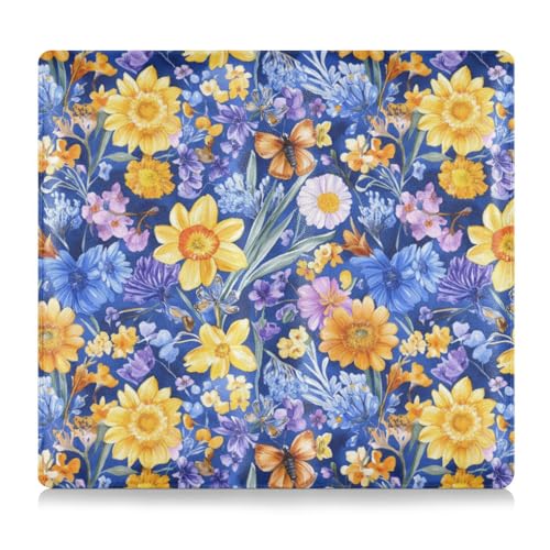 Amooorous Ölgemälde mit gelben Retro-Sonnenblumen, Premium-Leder, Registrierungs- und Versicherungskartenhalter, unverzichtbare Brieftasche für Führerschein, Karten und wichtige Dokumente, Ölgemälde von Amooorous