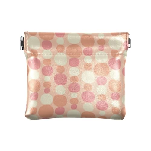 Amooorous Pfirsich und Orange Unregelmäßige Punkte Damen Leder Münzgeldbörsen Pouches Cute Mini Kleingeld Geldbörse Münzfach für Mädchen Damen Handtasche, Unregelmäßige Punkte in Pfirsich und Orange, von Amooorous