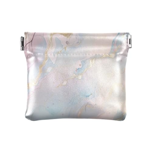 Amooorous Pfirsichblau Marmor Textur Damen Leder Münzgeldbörse Wasserdicht Mini Geldbörse Geldbörse für Frauen Mädchen, Pfirsichblaue Marmorstruktur, 1 size von Amooorous