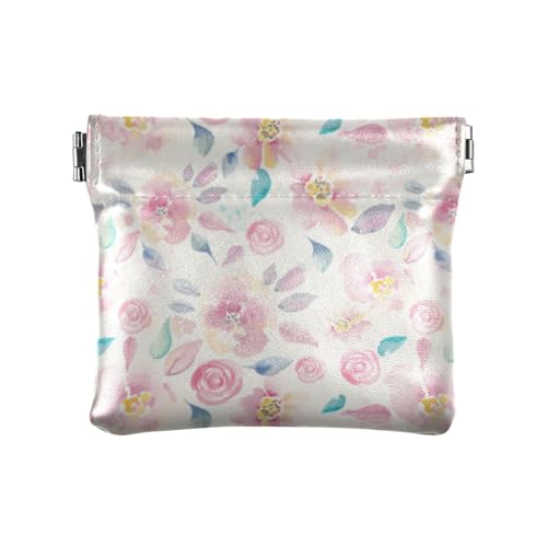 Amooorous Pfirsichfarbene Vintage-Geldbörse mit Blumenmuster, Leder, tragbare Kosmetiktasche für Damen, Pfirsichfarbene Vintage-Blume, 1 size Amooorous Pfirsichfarbene Vintage-Geldbörse mit Blumenmuster, Leder, tragbare Kosmetiktasche für Damen, Pfirsichfarbene Vintage-Blume, 1 size von Amooorous