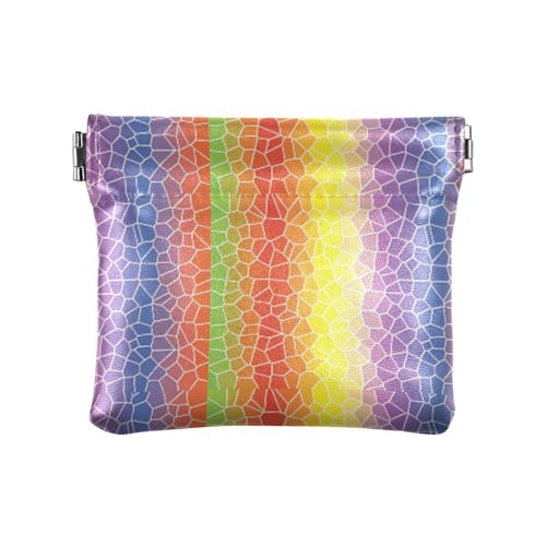 Amooorous Rainbow Trendy GoldDamen Kleines Leder Münzgeldbörse Niedliche Kartenetuis Geld Organizer für Mädchen Damen Handtasche, Rainbow Trendy Gold, 1 size von Amooorous