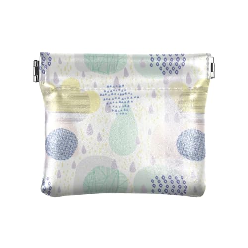 Amooorous Rainy Day Abstrakte Malerei Weiß Damen Leder Münzgeldbörse Geldbörse Geldbörse Praktische Mini-Kosmetiktasche für Frauen Jungen Mädchen, Rainy Day Abstrakte Malerei weiß, 1 size von Amooorous