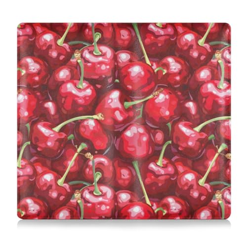 Amooorous Red Cherry Leather Toursuit Car Registration and Insurance Card Holder Essential Wallet Case for Driver License, Cards & Essential Documents, Red Cherry, 1 size von Amooorous