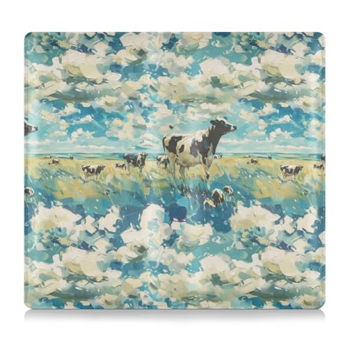 Amooorous Reiseanzug mit Kuh-Muster, PU-Leder, für Kfz-Registrierung und Versicherungskarte, Handschuhfach-Organizer für wichtige Dokumente, Führerschein, Karten von Amooorous