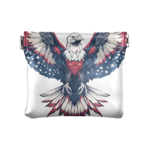 Amooorous Riesiges Tiervogel 4. Juli Unabhängigkeitstag Kleine Leder Münzbörse Niedlich Mini Kleingeld Geldbörse Münzfach für Männer Frauen Reisen, Riesiger Tiervogel 4. Juli Unabhängigkeitstag, 1 von Amooorous