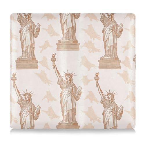 Amooorous Rotgoldener Freiheitsstatue, Leder, Toursuit, Auto-Registrierungs- und Versicherungskartenhalter, Fahrzeug-Handschuhfach-Organizer für Dokumente, Karten, Führerschein von Amooorous