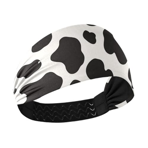 Amooorous Rutschfeste Damen-Stirnbänder mit Kuh-Aufdruck, dehnbarer Kopf zum Wandern, Fußball, Yoga, Bandas para el cabello de mujer von Amooorous