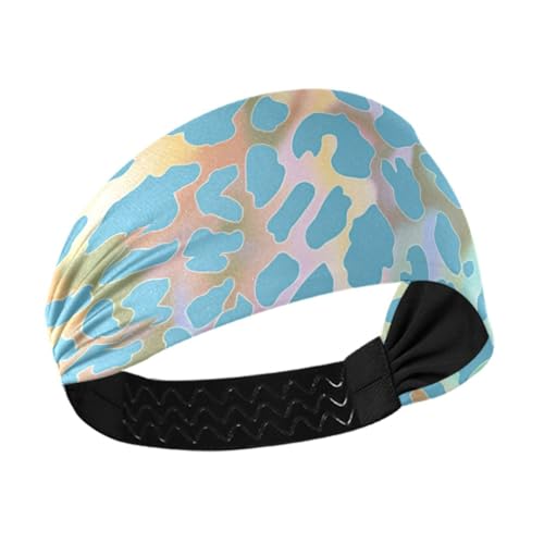 Amooorous Rutschfeste Schweißbänder für Damen, mit goldfarbenem Geparden-Aufdruck, elastische Haarbänder für Fußball, Laufen, Sport, Diadema para maquillaje von Amooorous