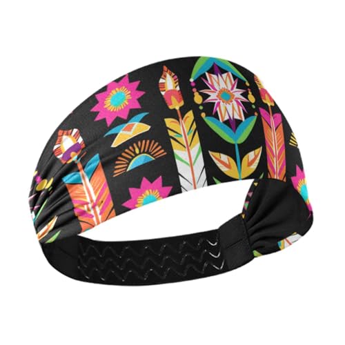 Amooorous Rutschfestes Yoga-Stirnband im Bohemian-Stil, Blumenmuster, dehnbares Haarband für Sport, Yoga, Radfahren, Bandas para el cabello von Amooorous