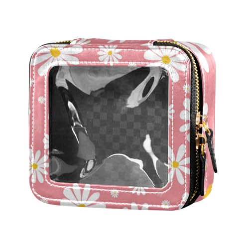 Amooorous Simplefresh Make-up-Tasche mit Gänseblümchen, transparent, kleine Reisetaschen für Toilettenartikel, Kosmetiktasche mit Reißverschluss, für Damen, Weiß, Weiße einfache Frische Gänseblümchen, von Amooorous